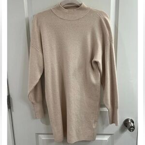 Abercrombie & Fitch Beige Turtleneck Sweater Dress
